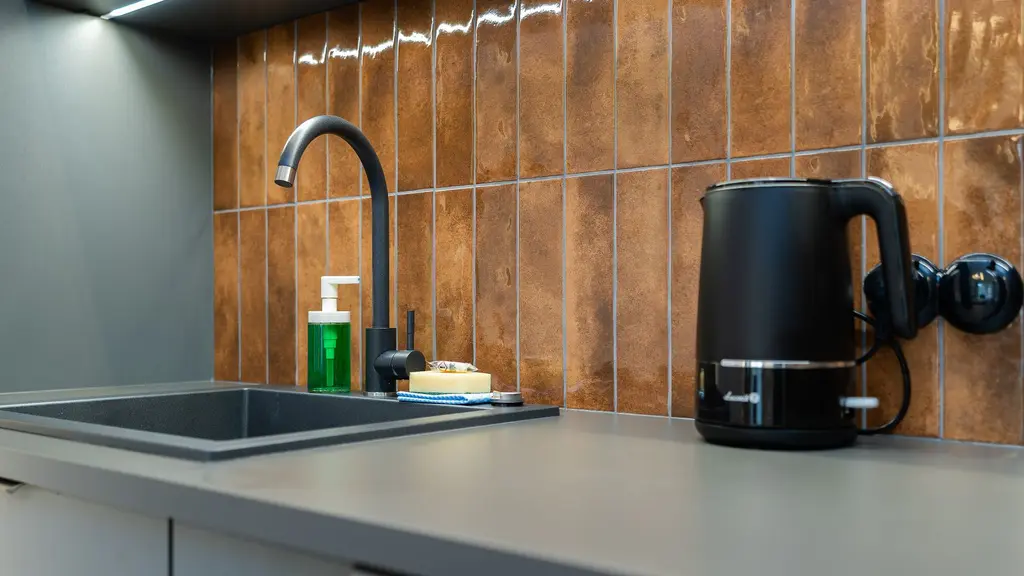An electric kettle in a kitchen