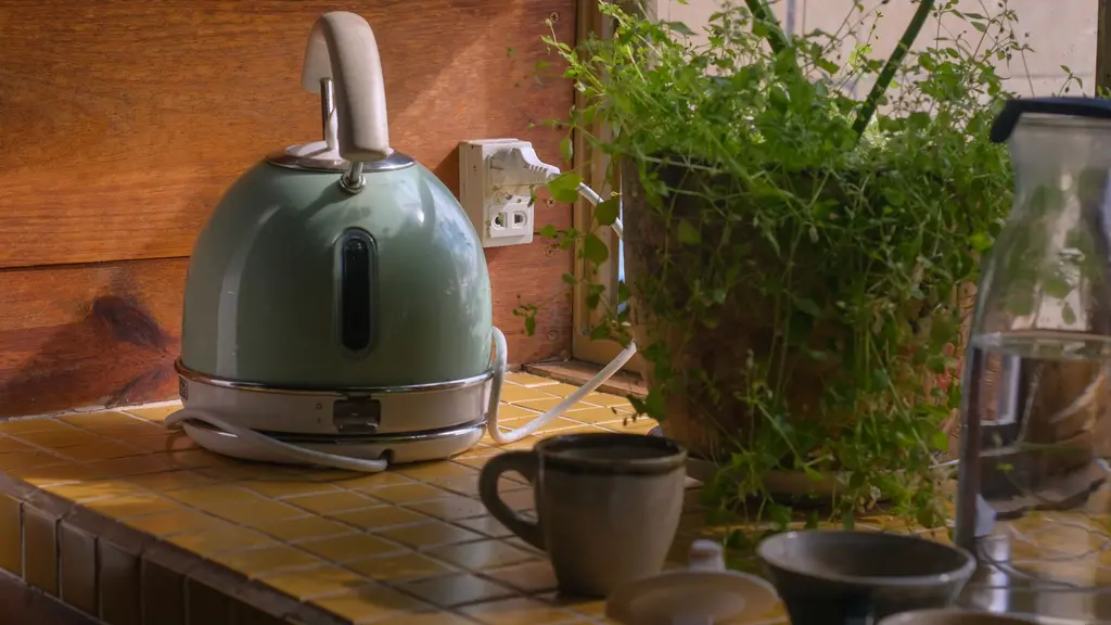 An electric kettle in a kitchen